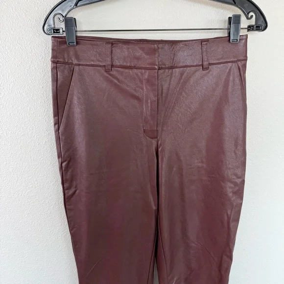 NWT Commando Faux Leather 7/8 Trouser Pants Oxblood Burgundy New Women’s Small